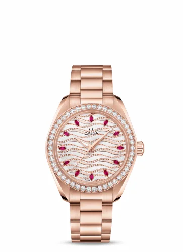 Omega Seamaster Aqua Terra 150M Master Chronometer 34 Sedna Gold / Diamond / Wave Ruby / Bracelet 220.55.34.20.99.004 (22055342099004)